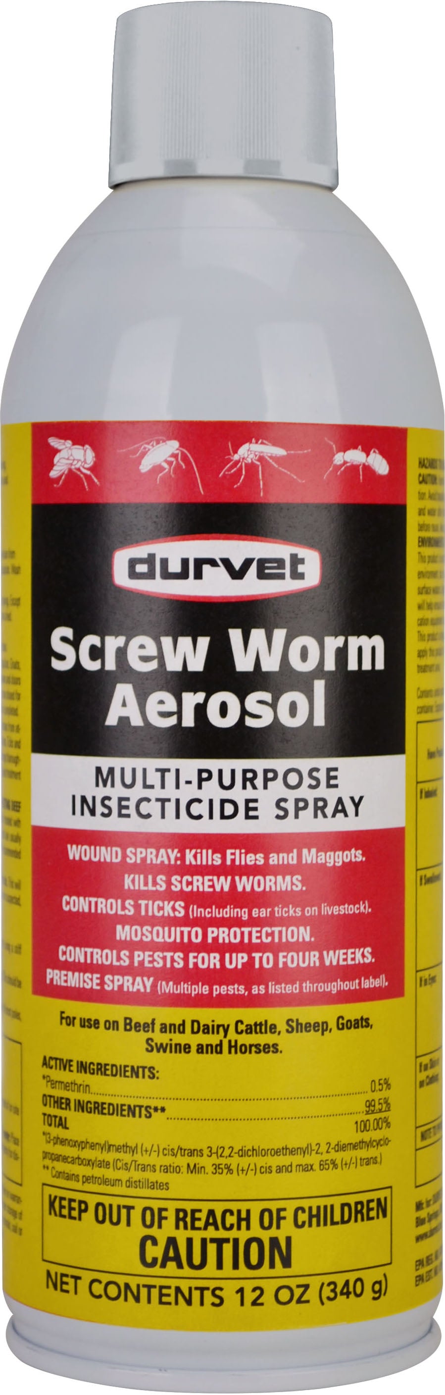 Durvet Screw Worm Aerosol, 12 oz - Insecticide on Animal- RTU