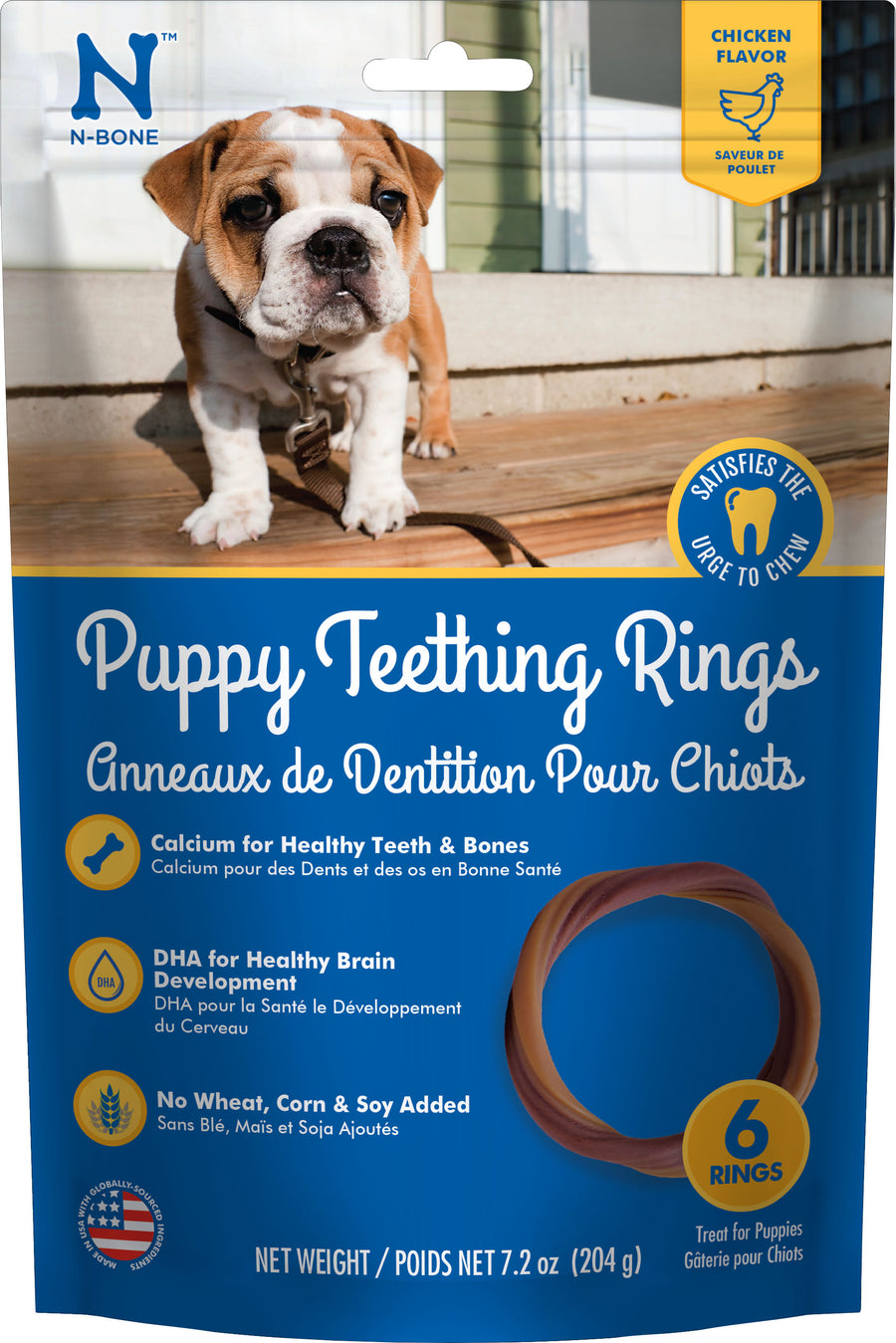 N-Bone Puppy Teething Ring, Chicken, 6 ct - Long Lasting Chews