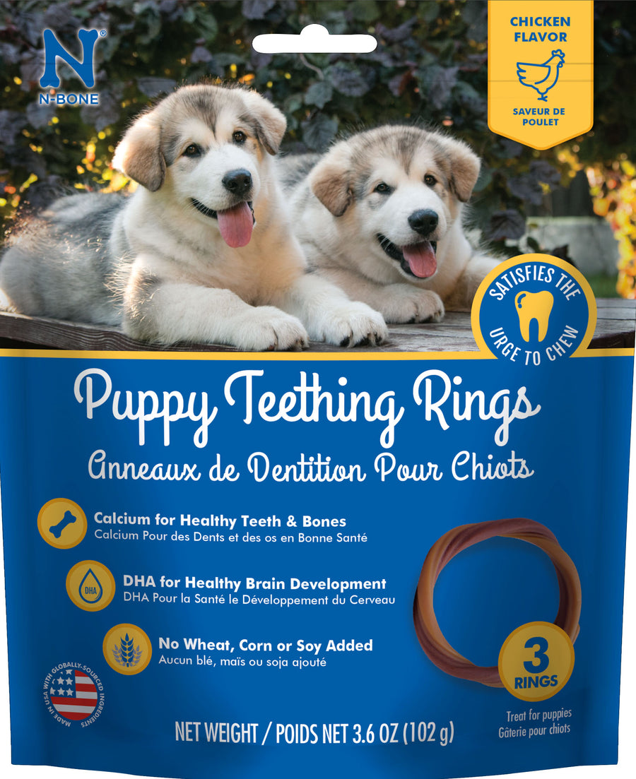 N-Bone Puppy Teething Ring, Chicken, 3 ct - Long Lasting Chews