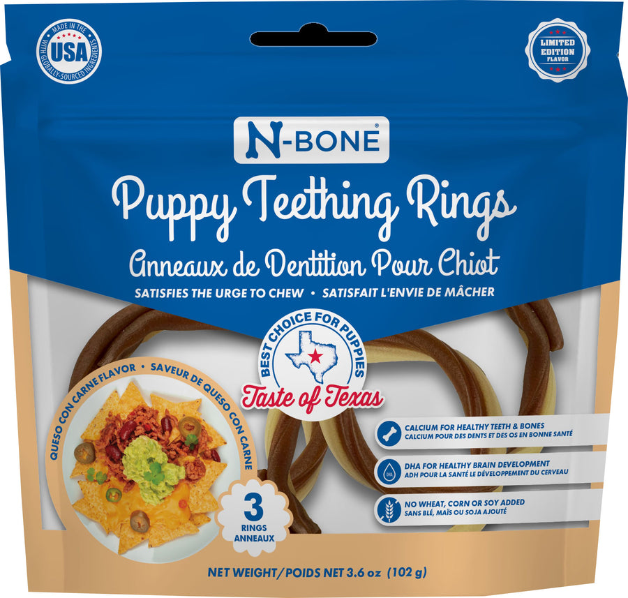 N-Bone Taste of Texas Teething Ring, Cheese, 3 ct - Long Lasting Chews