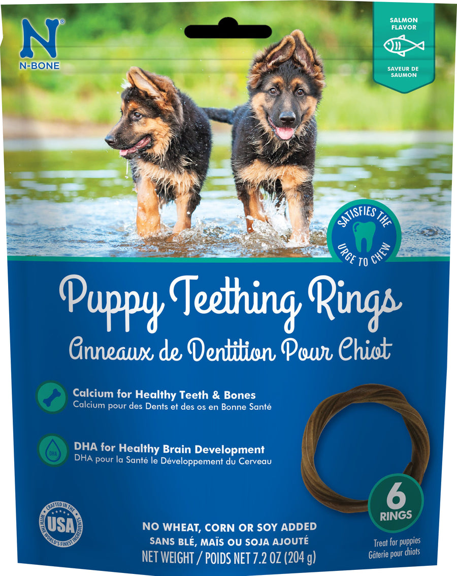 N-Bone Puppy Teething Ring, Salmon, 6 ct - Long Lasting Chews