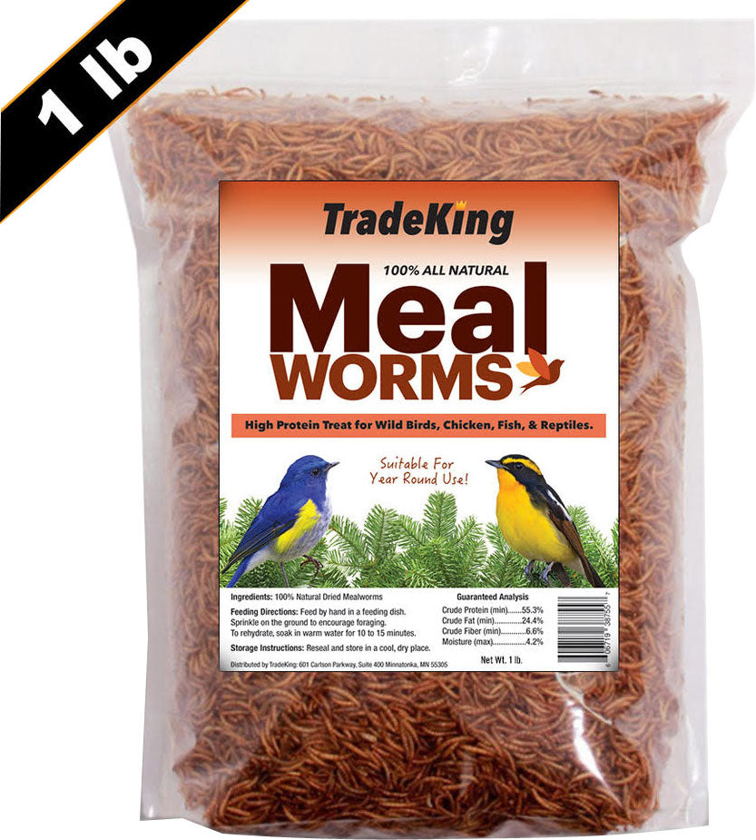 Tradeking Dried Mealworms, 1 lb - Meal Worms