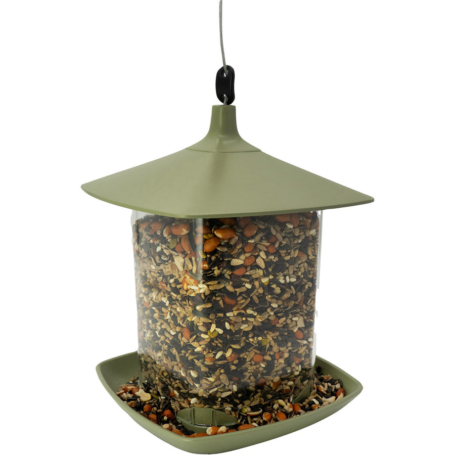 North States Garden Pavilion Bird Feeder, Sage, 4 lb Cap - Hopper Feeders Plastic