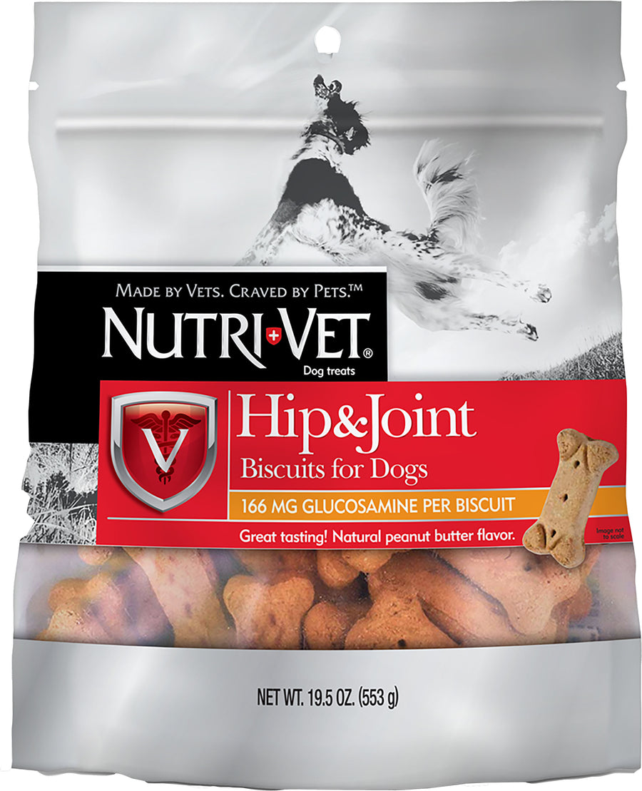 Nutri-Vet Hip & Joint Biscuits for SM & MD Dogs, Peanut Butter, 19.5 oz - Joint Care