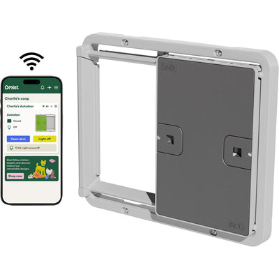 Omlet Smart Automatic Chicken Coop Door, Grey - Coop Doors