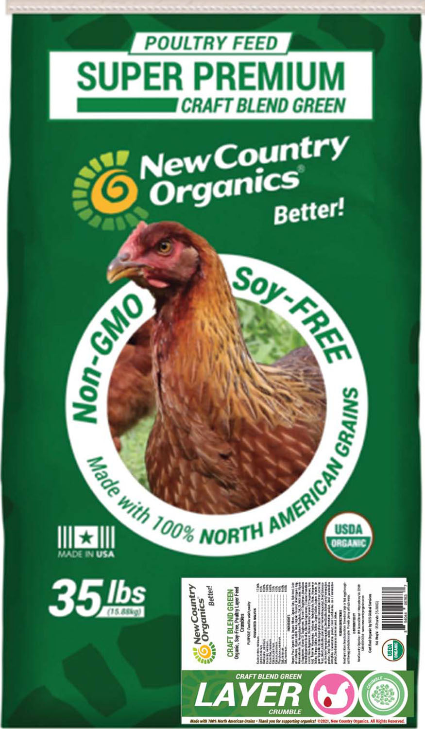 New Country Organics Craft Blend Green Organic Layer Crumble, 35 lb - Layer Feed