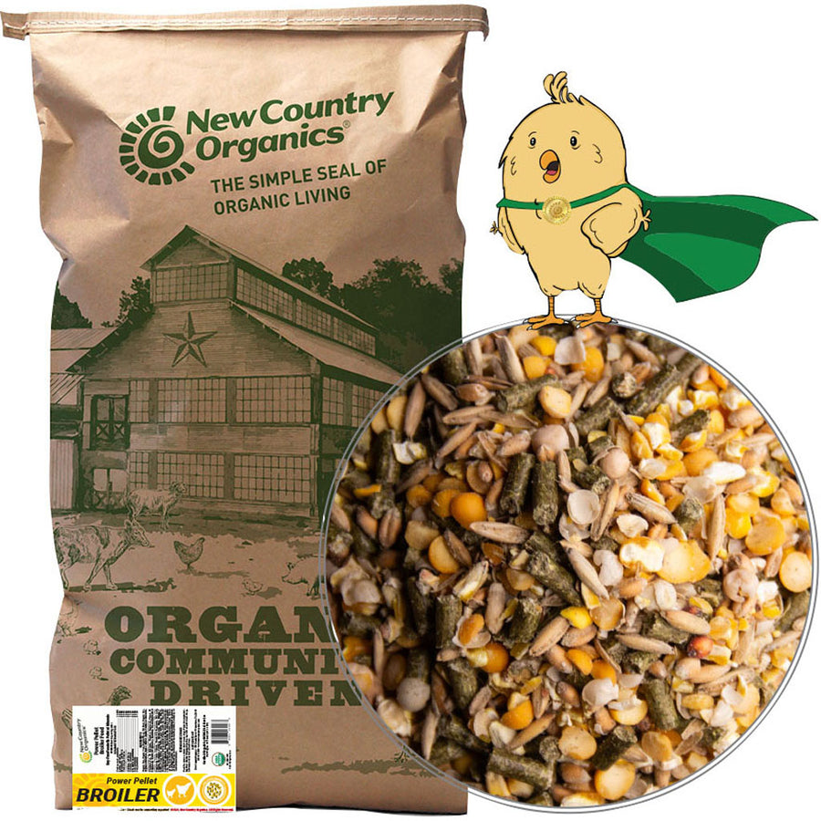 New Country Organics Power Pellet Broiler Feed, 40 lb - Nutritional Feed