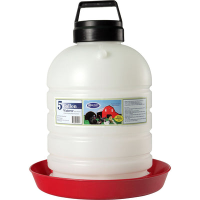 Farm-Tuff Top Fill Poultry & Game Bird Fountain, Opaque/Red, 5 gal - Waterer