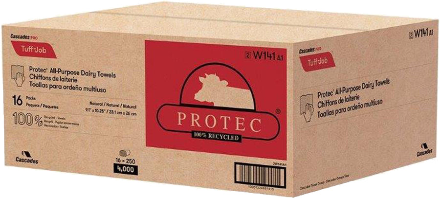 Cascades Tuff Job All-Purpose Dairy Towels, Brown, 250 ct-16 pk - Dairy Towels and Wipes