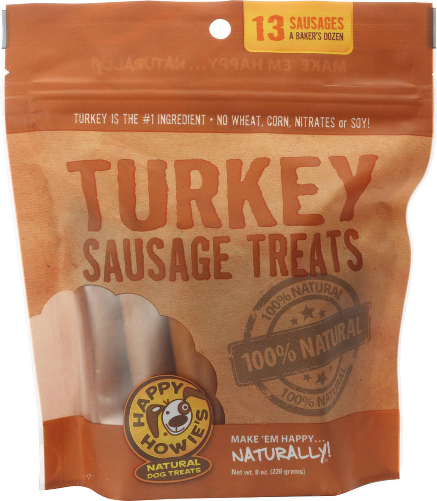 Happy Howie's Sausage Dog Treats, Turkey, 4 in-13 pk - Soft Treats
