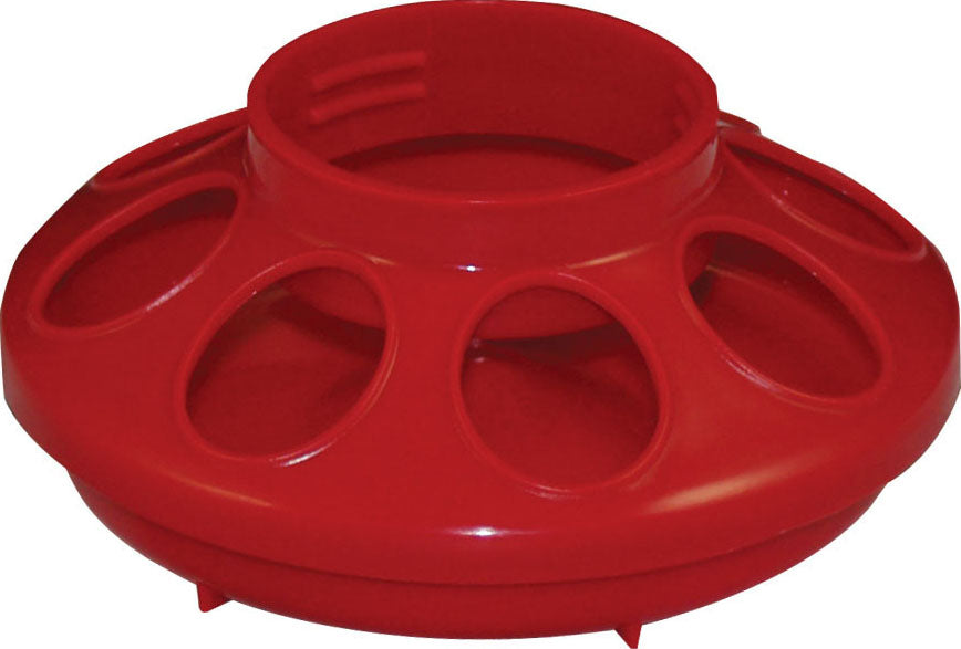 Free Range Plastic Poultry Feeder Base, Red, 1 qt - Ground Feeder