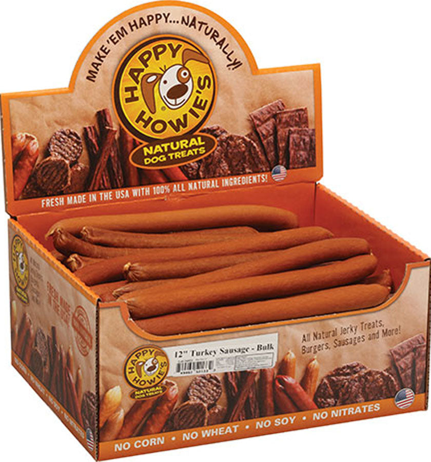 Happy Howie's Sausage Dog Treat Counter Display, Turkey, 12 in-36 pc - Soft Treats