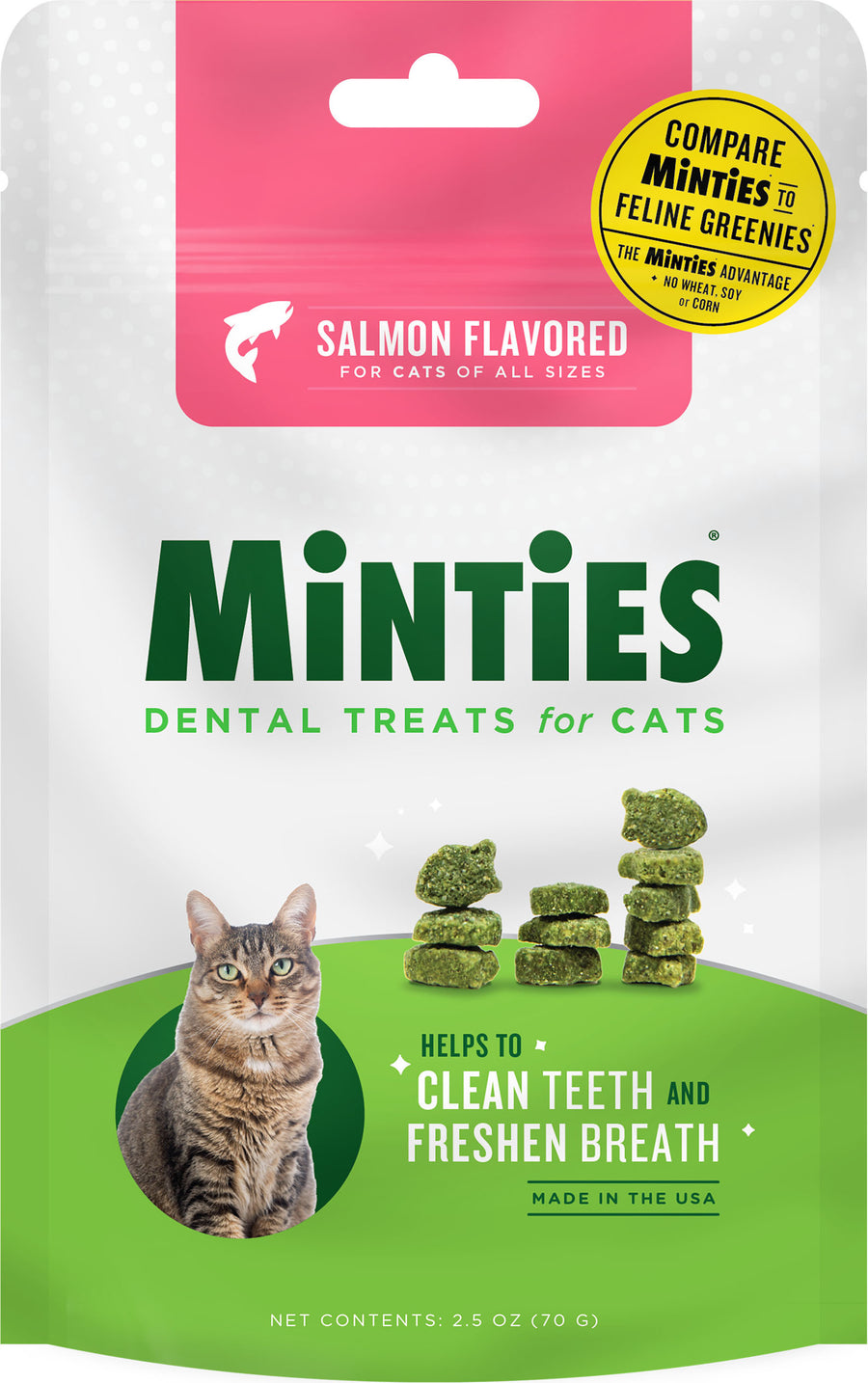 Vetiq Minties Dental Treats for Cats, Salmon, 2.5 oz - Dental Care