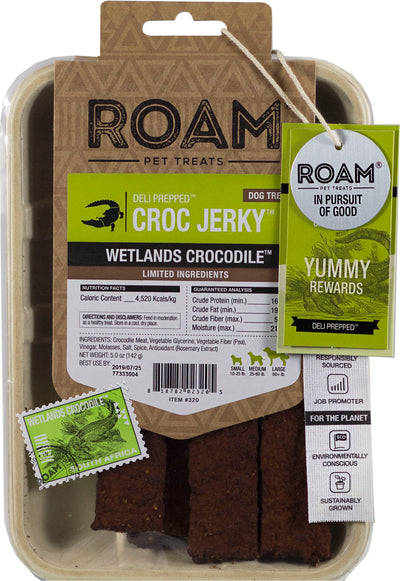 Roam Deli Prepped Croc Jerky, Crocodile, 5 oz - Rawhide/ Body Parts