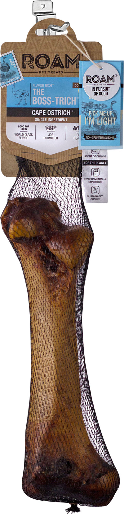 Roam Flavor Rich the Boss-Trich Bone, Ostrich, 14.1 oz-1 pk - Rawhide/ Body Parts