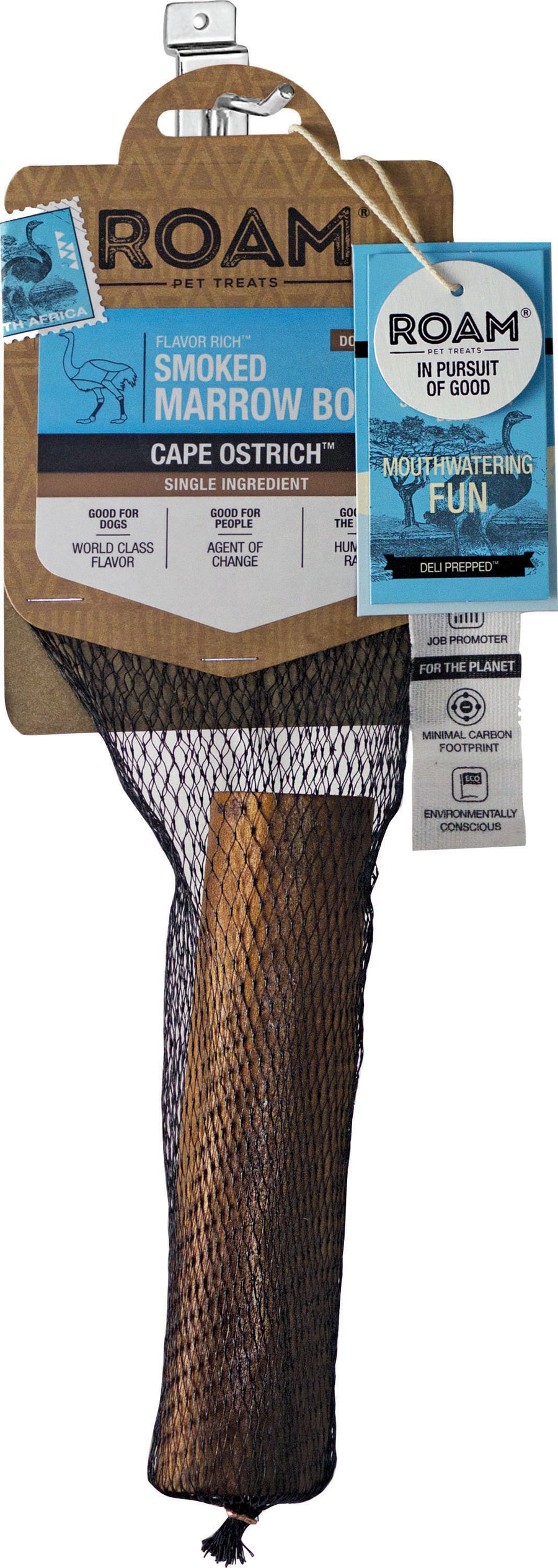 Roam Flavor Rich Smoked Marrow Bone, Ostrich, lg-1 pk - Rawhide/ Body Parts