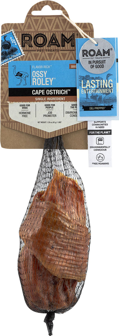 Roam Flavor Rich Ossy Roley, Ostrich, 1 pk - Rawhide/ Body Parts