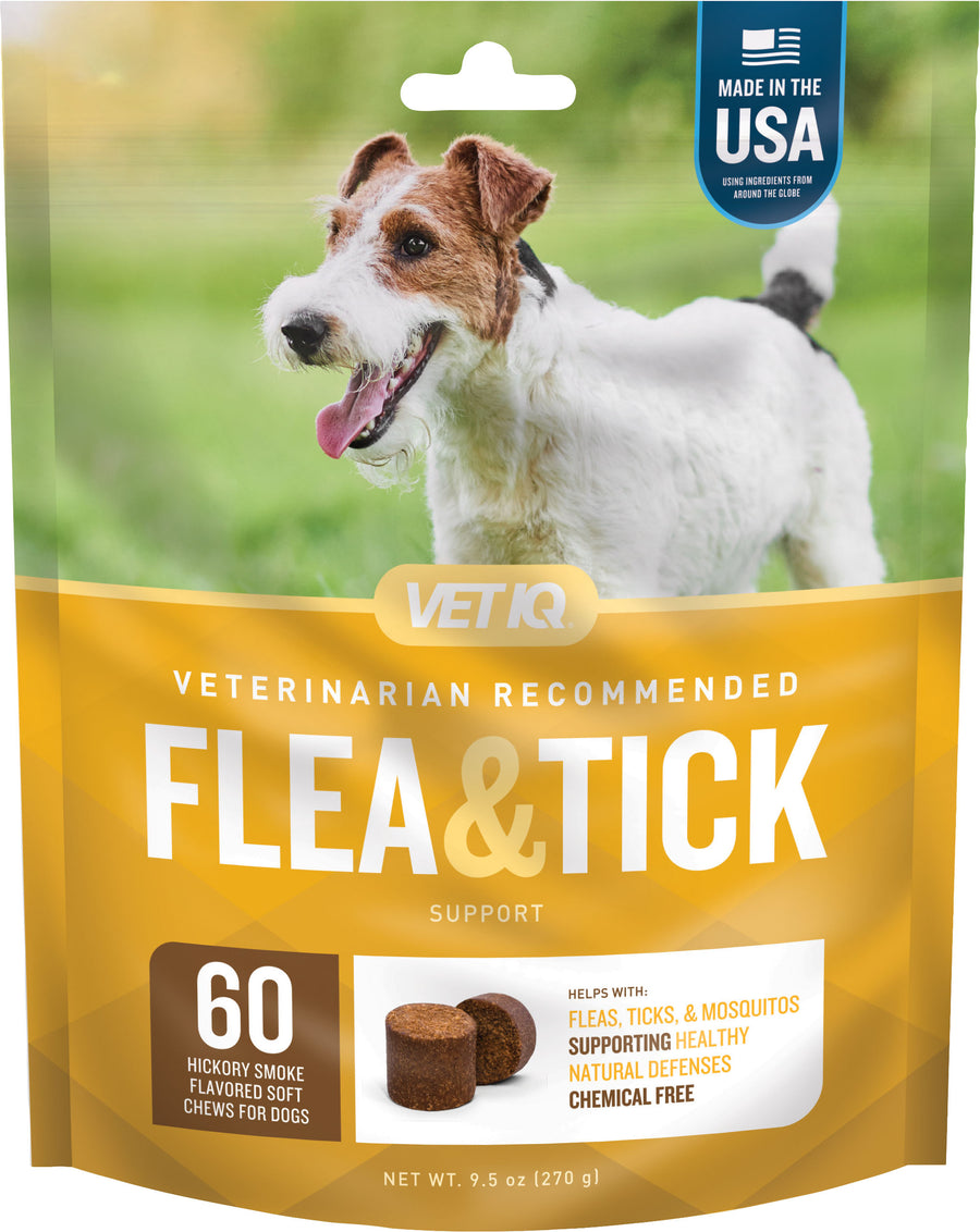 Vetiq Flea & Tick Soft Chew for Dogs, Hickory Smoked, 9.5 Oz- 60 ct - Supplements