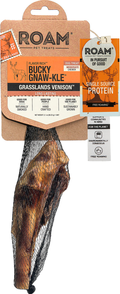Roam Bucky Gnaw-Kle Grassland Venison, Venison, 1 pk - Rawhide/ Body Parts