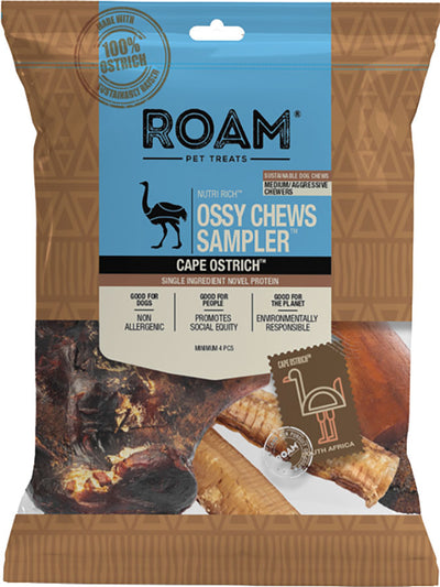 Roam Ostrich Sampler Pack, Ostrich - Rawhide/ Body Parts
