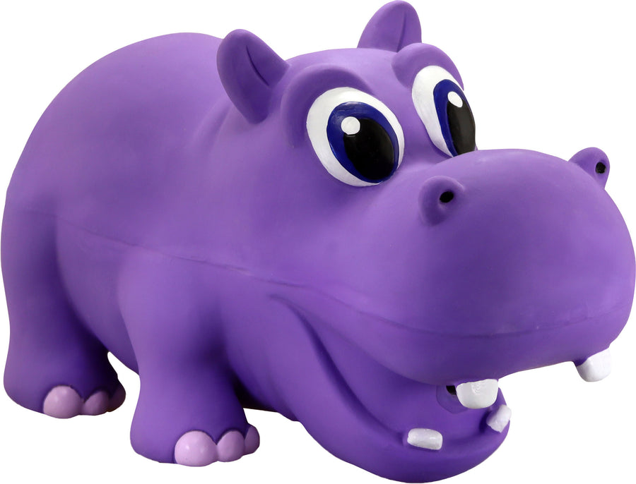 Petsport Naturflex Hippo Latex Dog Toy, Purple, lg-8.5 in