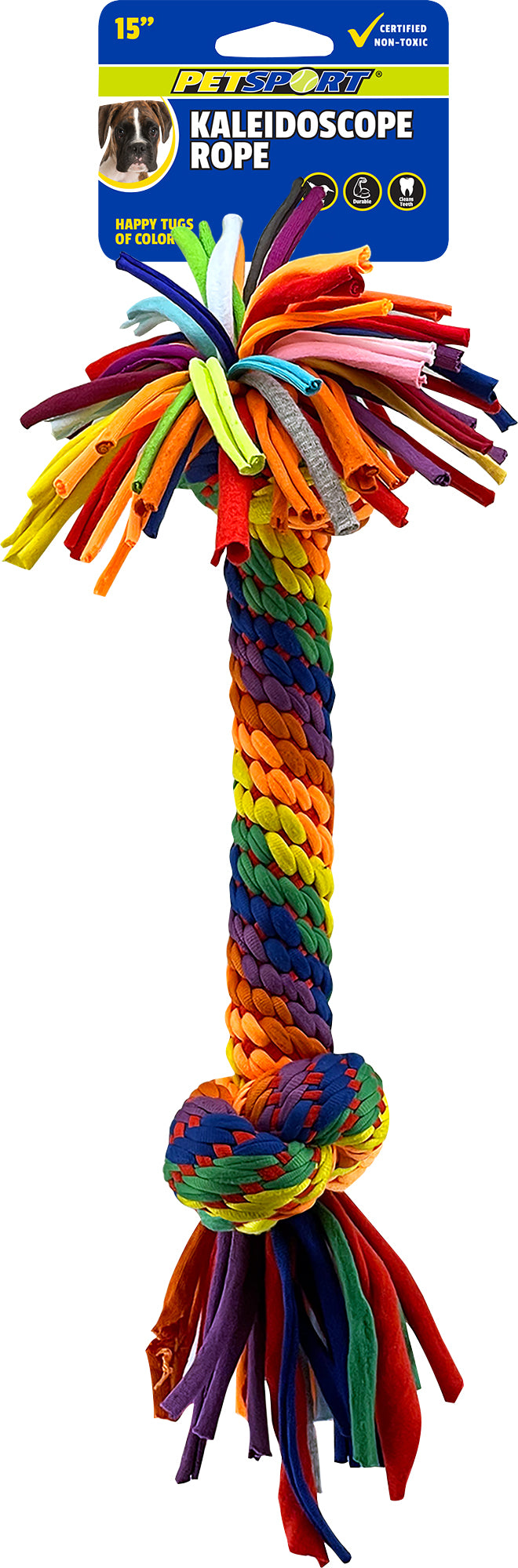 Petsport Kaleidoscope Rope 2 Knot, 15 in
