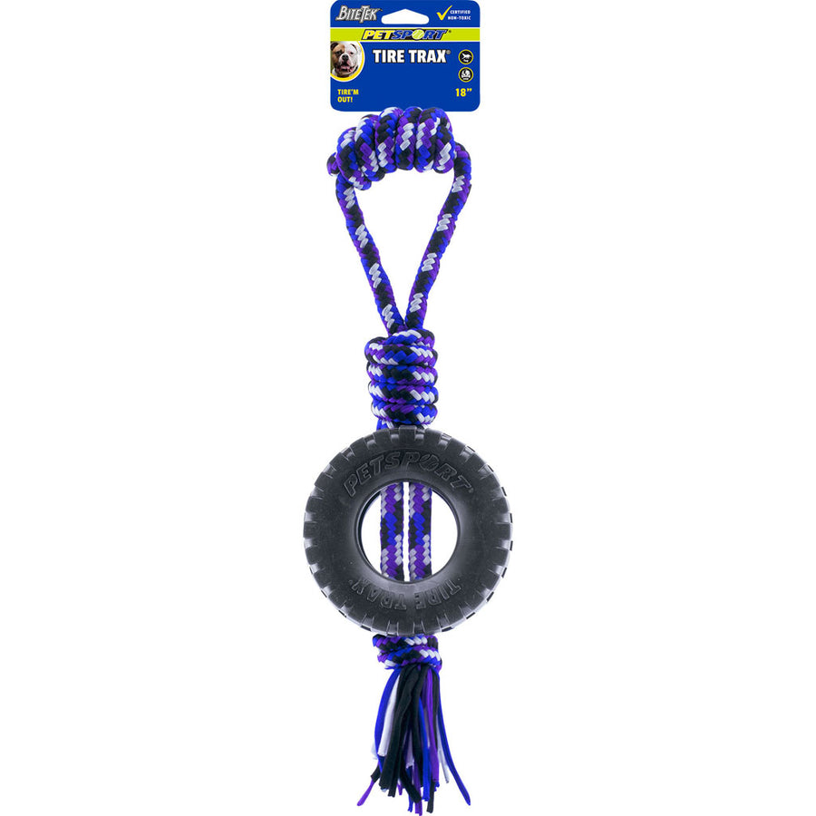 Petsport Tire Trax Handle Tug, lg-18 in - Rubber