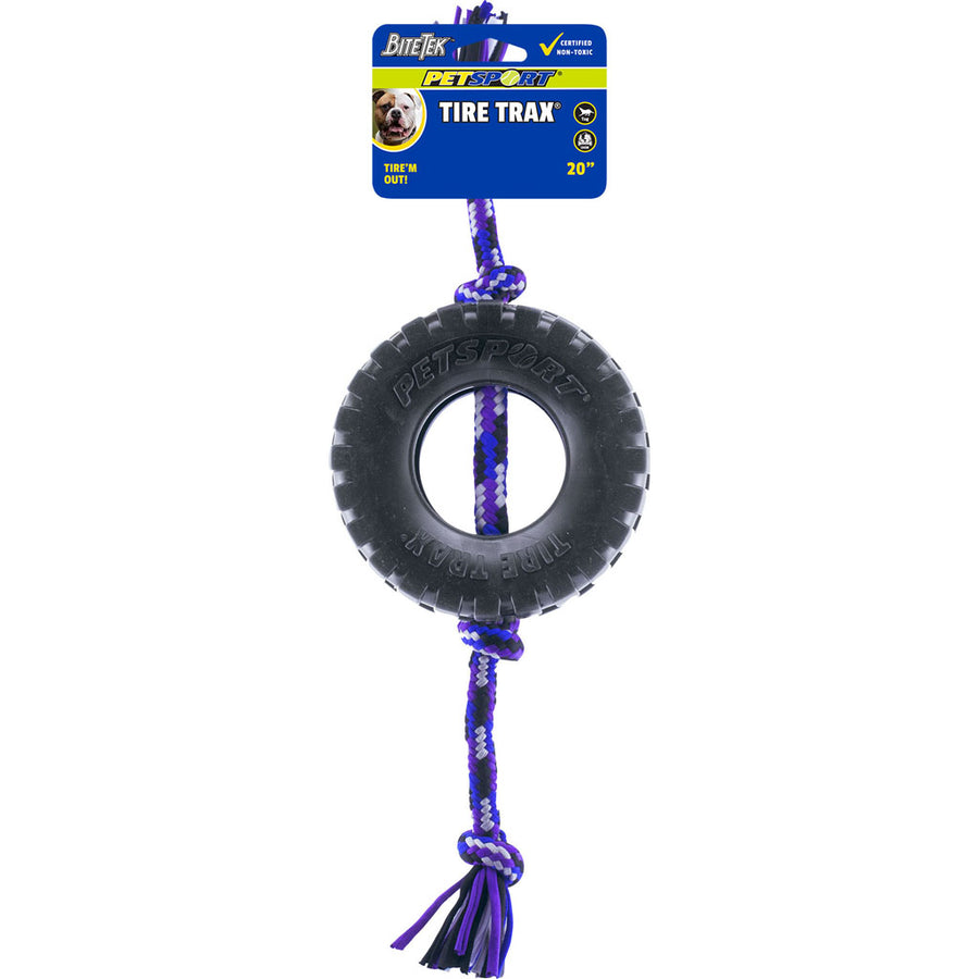 Petsport Tire Trax 4 Knot Rope Tug, lg-20 in - Rubber