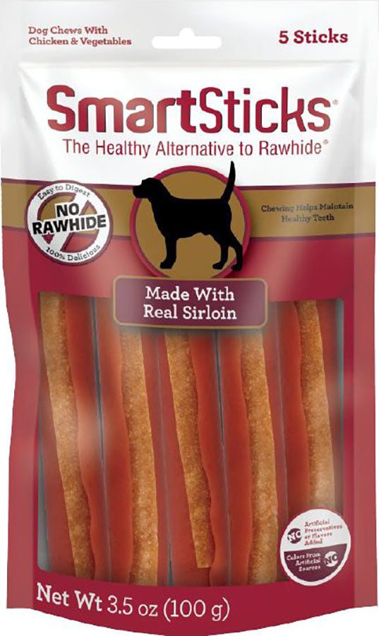 Smartbones Smartsticks, Sirloin, 5 pk - Long Lasting Chews
