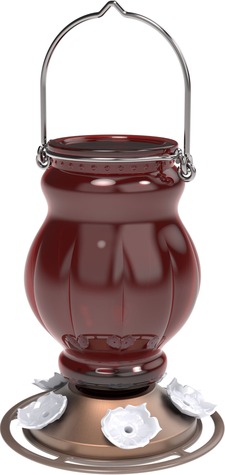 Nature's Way Ruby Visions Antique Glass Hummingbird Feeder, Red, 25 oz - Hummingbird Feeder-Glass
