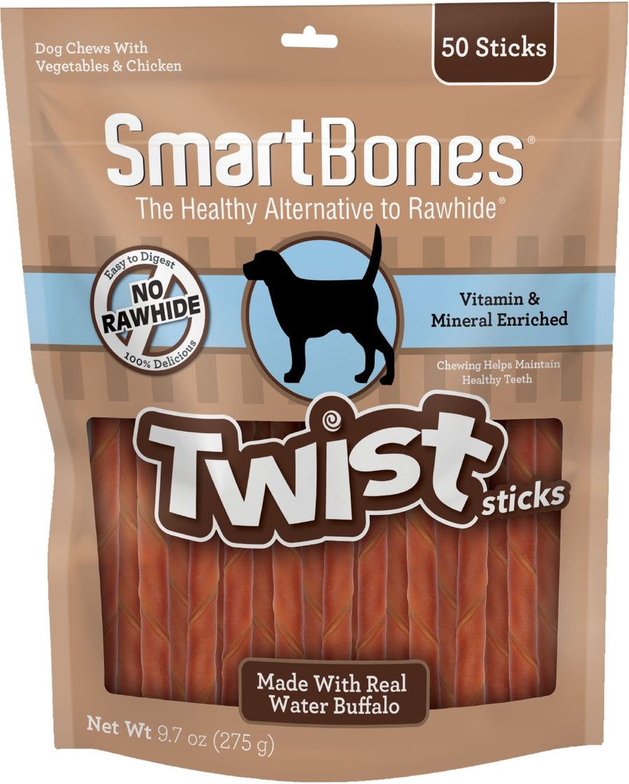 Smartbones Twists Sticks, Buffalo, 50 ct - Long Lasting Chews