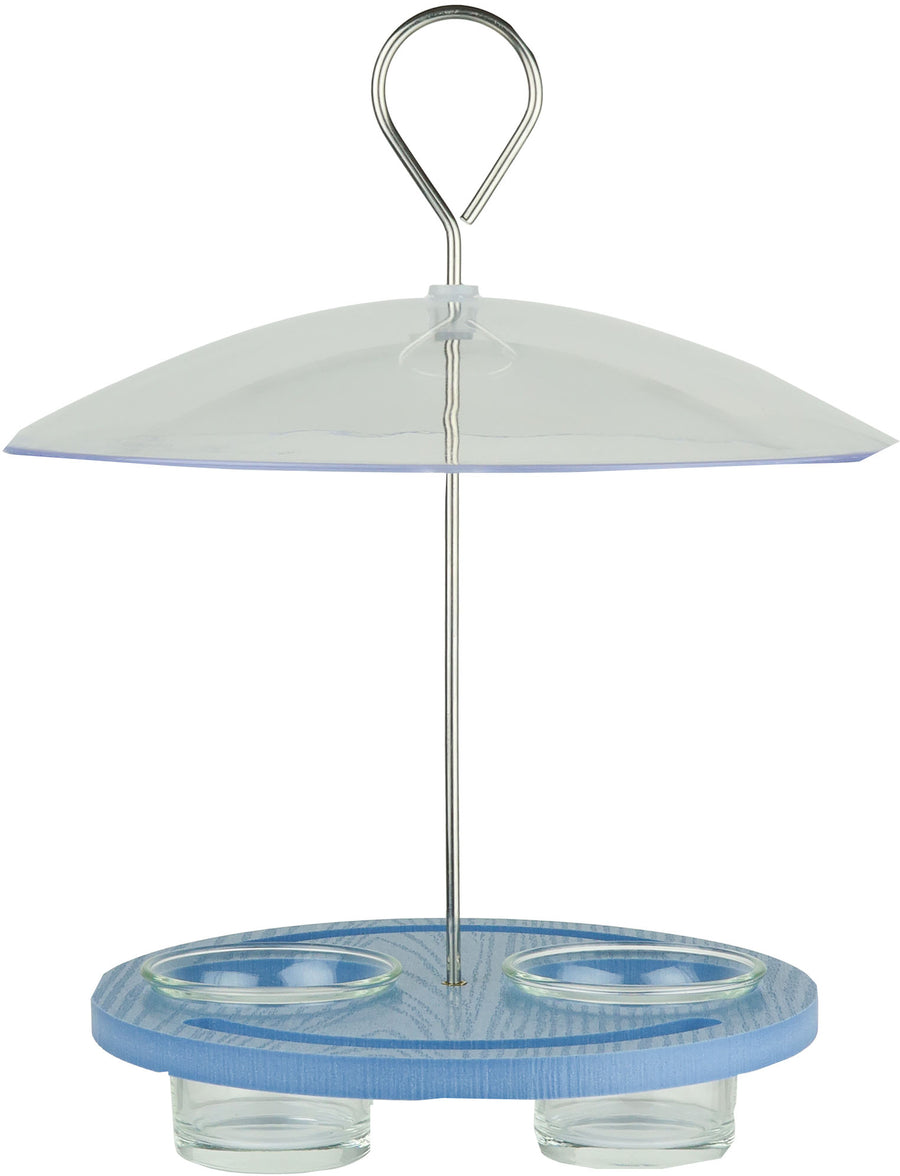 Nature's Way Ecocycle Bluebird Bistro Bird Feeder, Blue, 0.55 Cup - Platform/Fly Thru Feeders