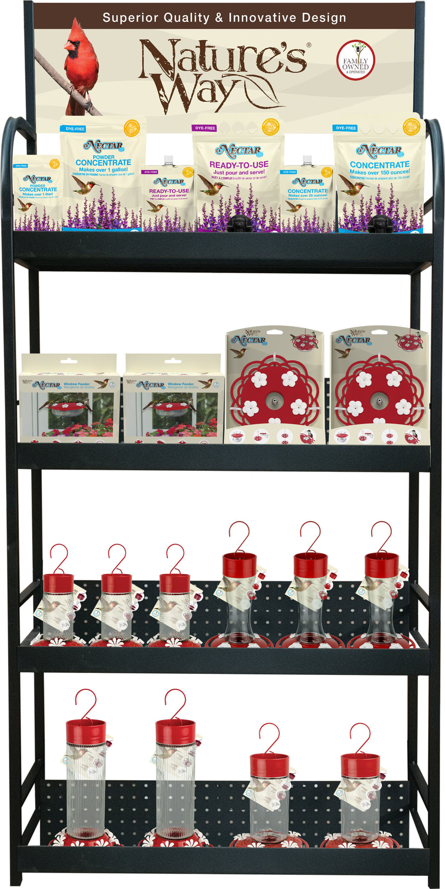 Nature's Way Nectar and Hb Feeder Display, 85 pc - Hummingbird Feeder-Glass