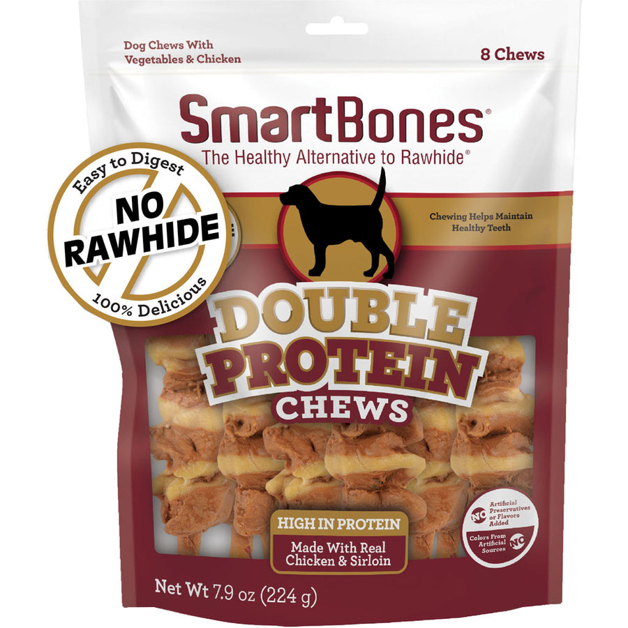 Smartbones Double Protein Kabobs, Chicken/Sirloin, 8 pk - Long Lasting Chews