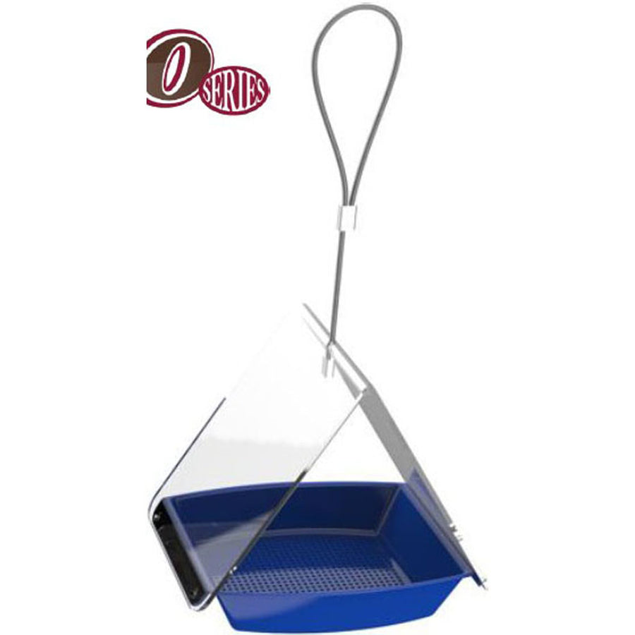 Nature's Way Fly Through Bird Feeder W/Clear Canopy, Clear/Blue, 1.75 Cup Cap - Platform/Fly Thru Feeders