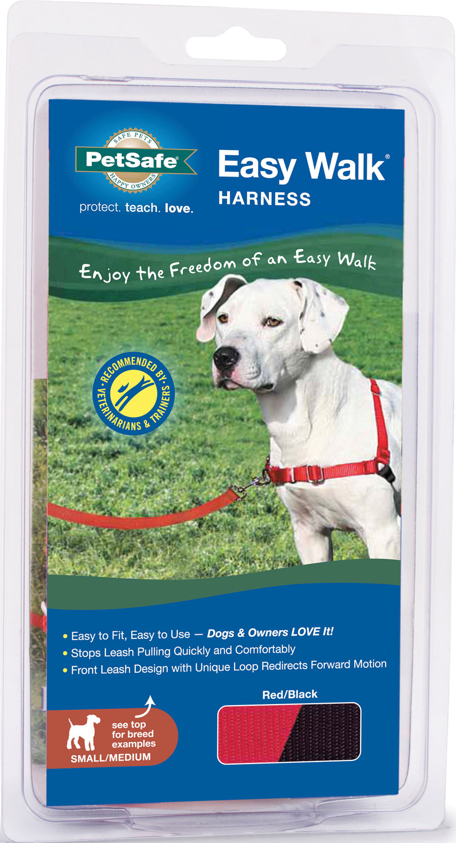 Petsafe Easy Walk Dog Harness, Red/Black, SM/MD - Harnesses