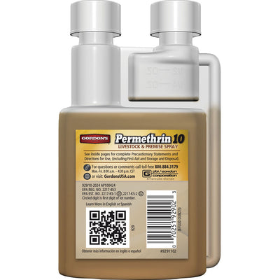 Gordon's Permethrin 10 Livestock & Premise Spray, 8 oz - On Animal Concentrate