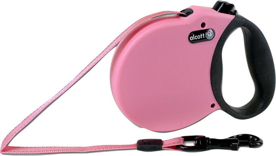 Alcott Adventure Retractable Belt Leash, Pink, xs-10 ft - Retractable Leads