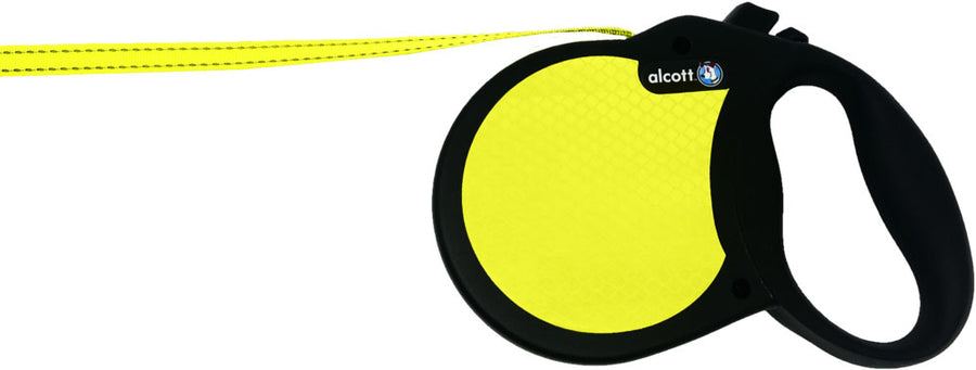Alcott Visibility Retractable Belt Leash, Neon Yellow, lg-16 ft - Retractable Leads