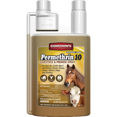 Gordon's Permethrin 10 Livestock & Premise Spray, 32 oz - On Animal Concentrate