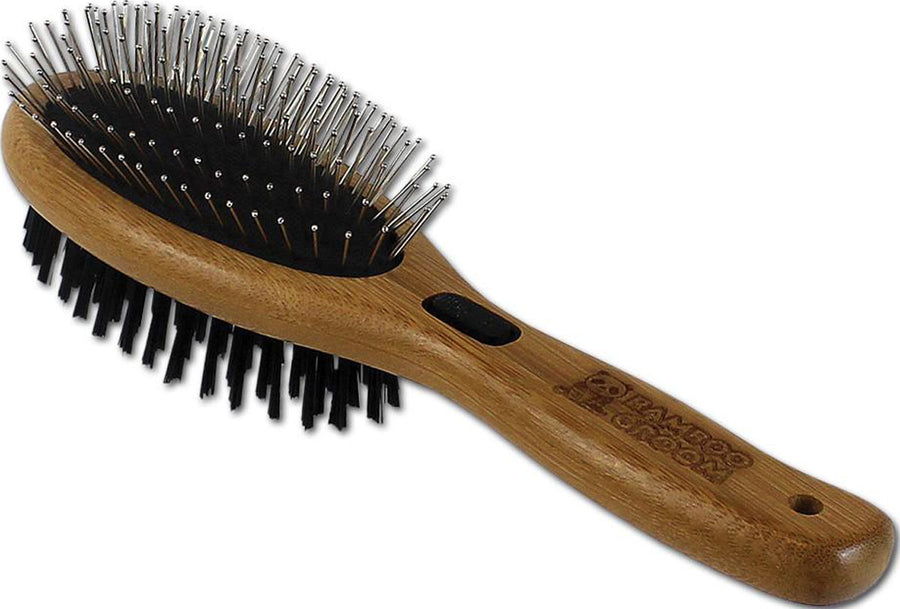 Bamboo Groom Combo Brush W/Bristles & Pins, LG - Tools