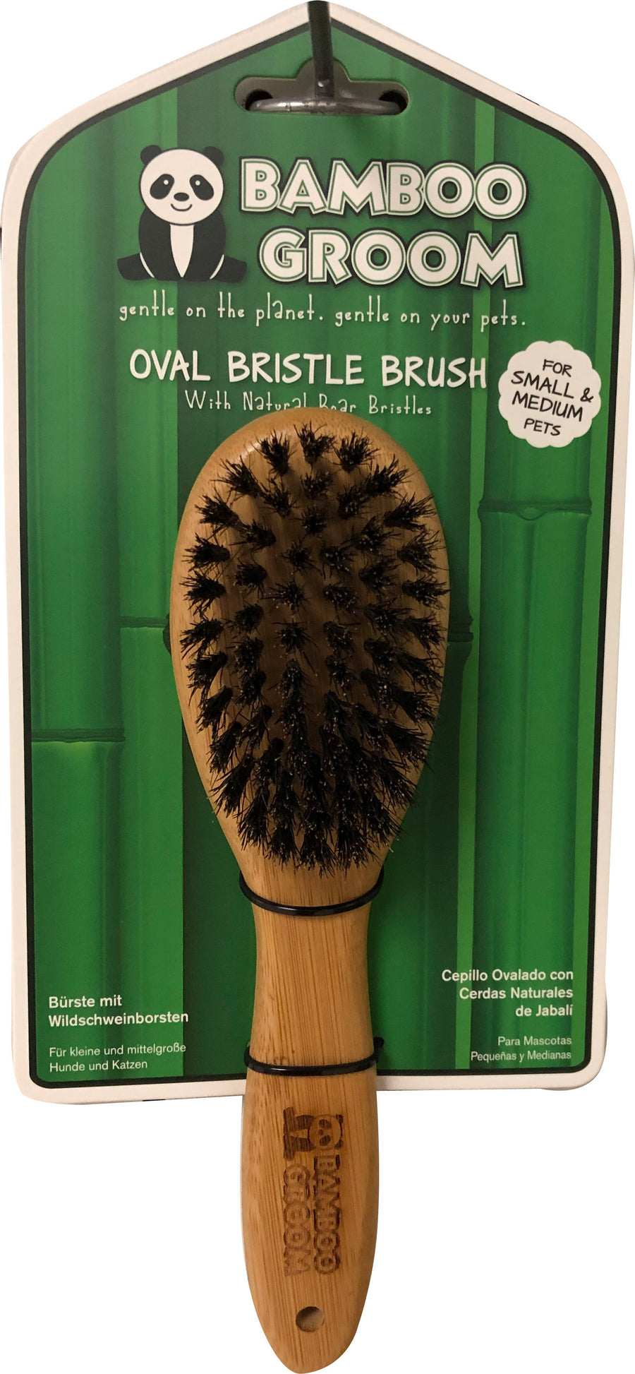Bamboo Groom Oval Boar Bristle Brush, SM/MD - Tools