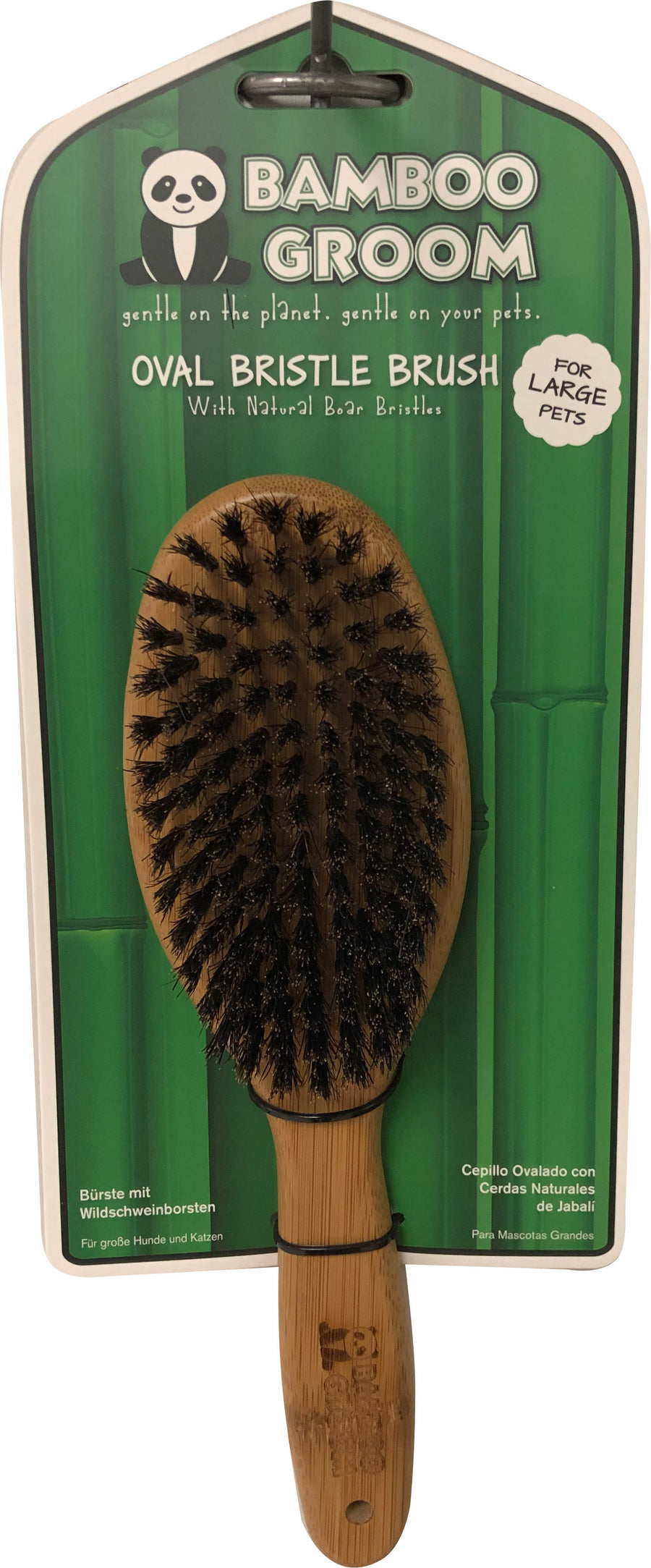 Bamboo Groom Oval Boar Bristle Brush, LG - Tools