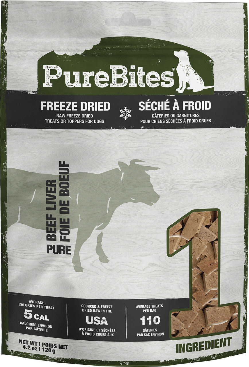 Purebites Freeze Dried Dog Treats, Beef Liver, 4.2 oz - Pet
