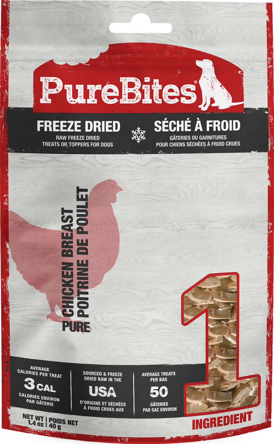 Purebites Freeze Dried Dog Treats, Chicken Breast, 1.4 oz - Soft Treats