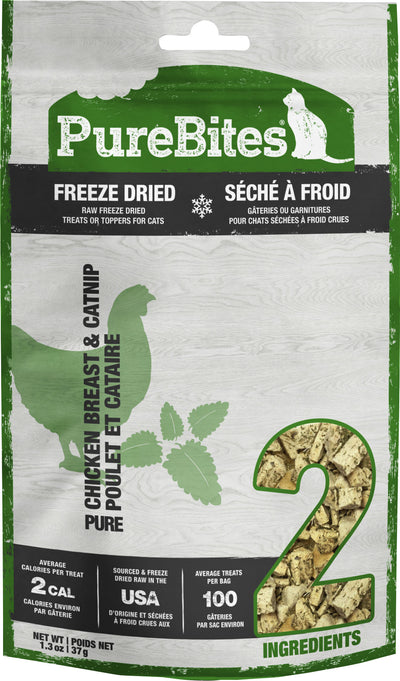 Purebites Freeze Dried Cat Treats, Chicken/Catnip, 1.3 oz - Pet