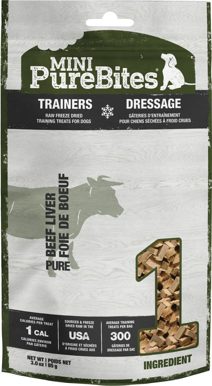 Purebites Freeze Dried Mini Trainers Dog Treats, Beef Liver, 3 oz - Pet