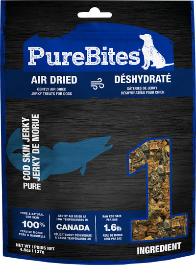 Purebites Freeze Dried Dog Treats, Cod Skin, 4.8 oz - Pet
