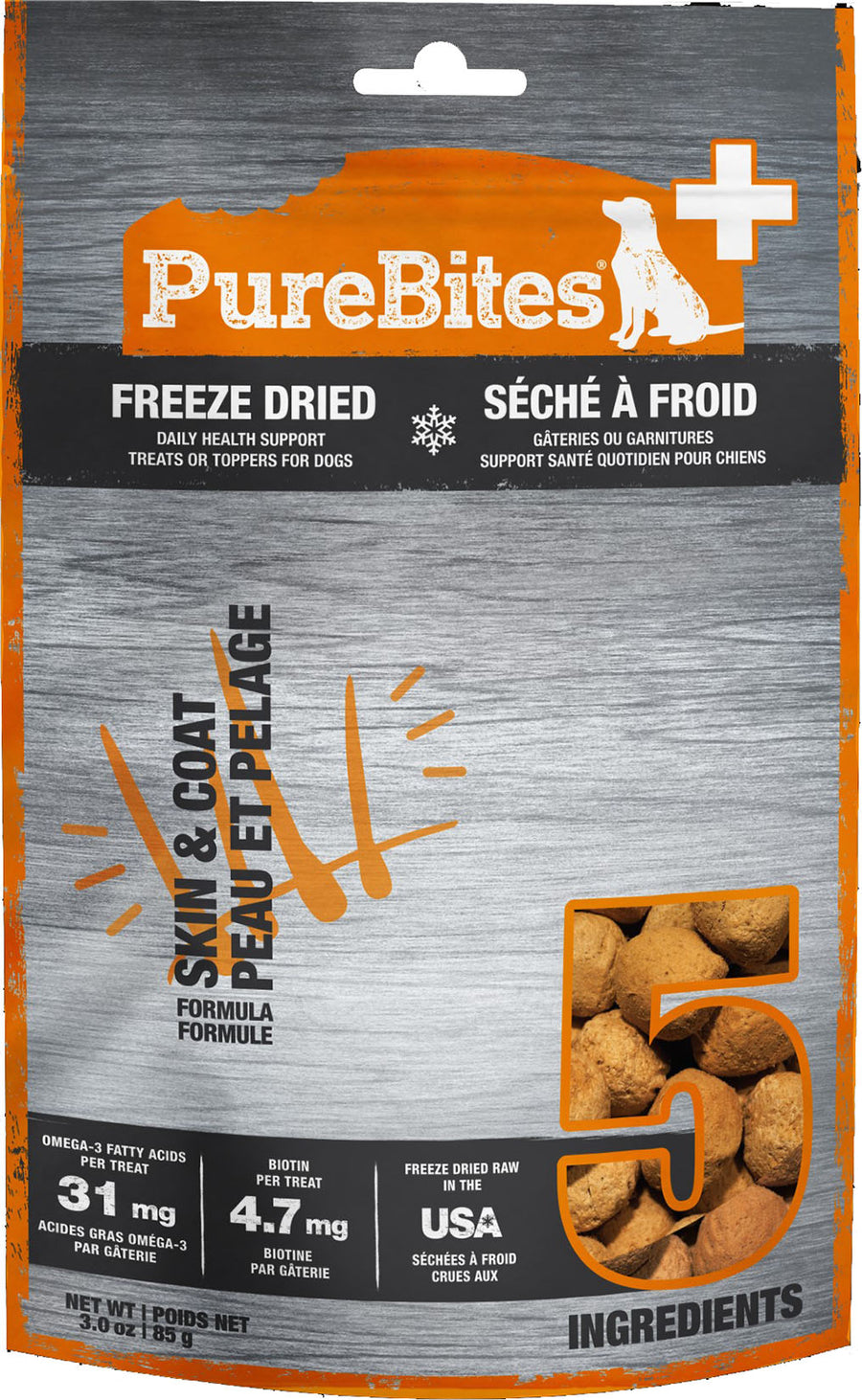 Purebites+ Freeze Dried Dog Skin & Coat, Chicken, 3 oz - Pet