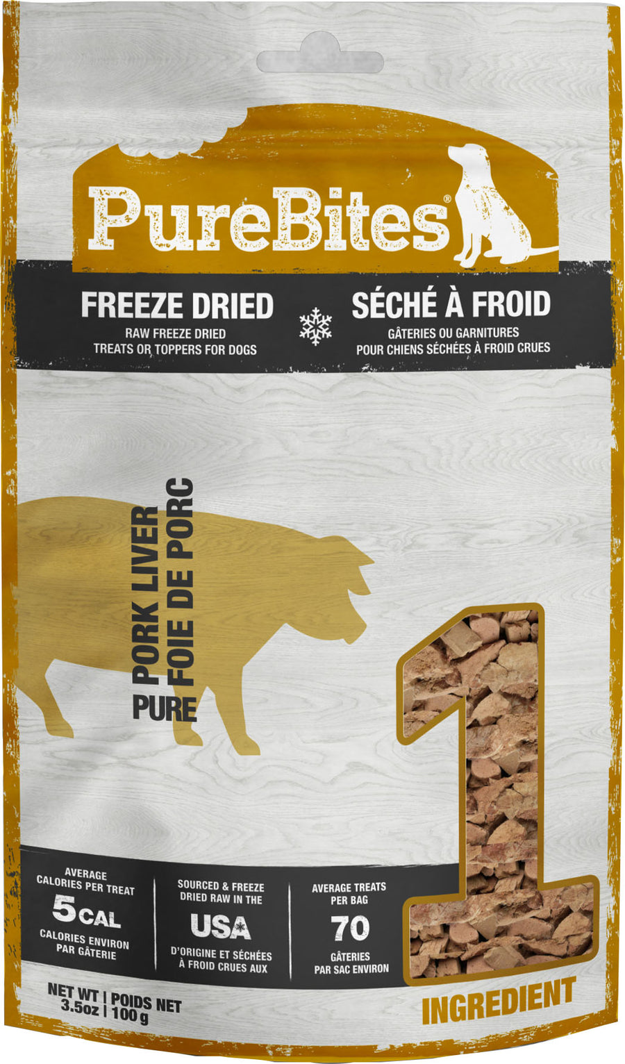 Purebites Freeze Dried Dog Treat, Pork Liver, 3.5 oz - Pet